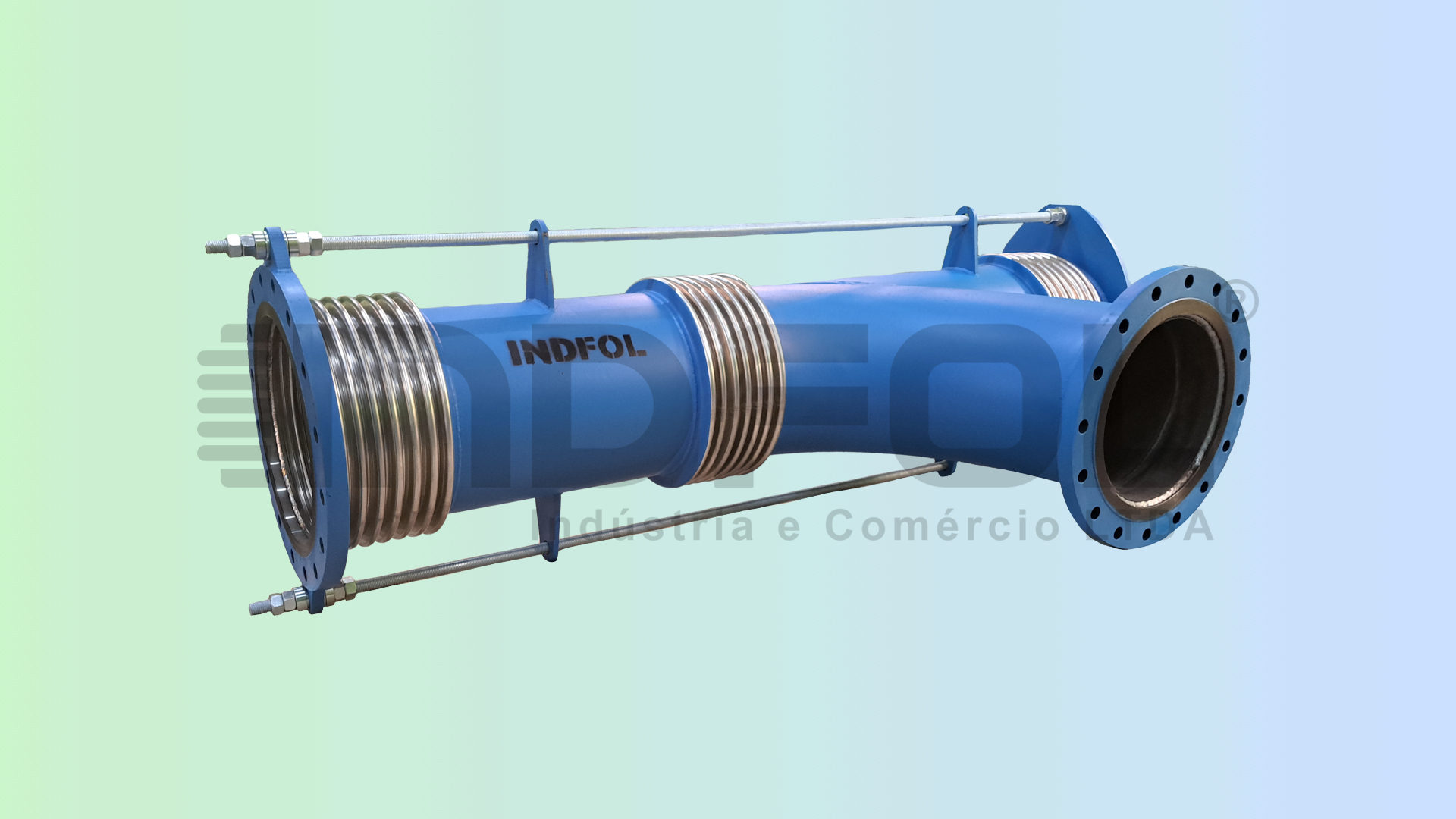 Junta de Expansão Metálica Autocompensada com Derivação - DN. 16 x 1602 x 720mm.