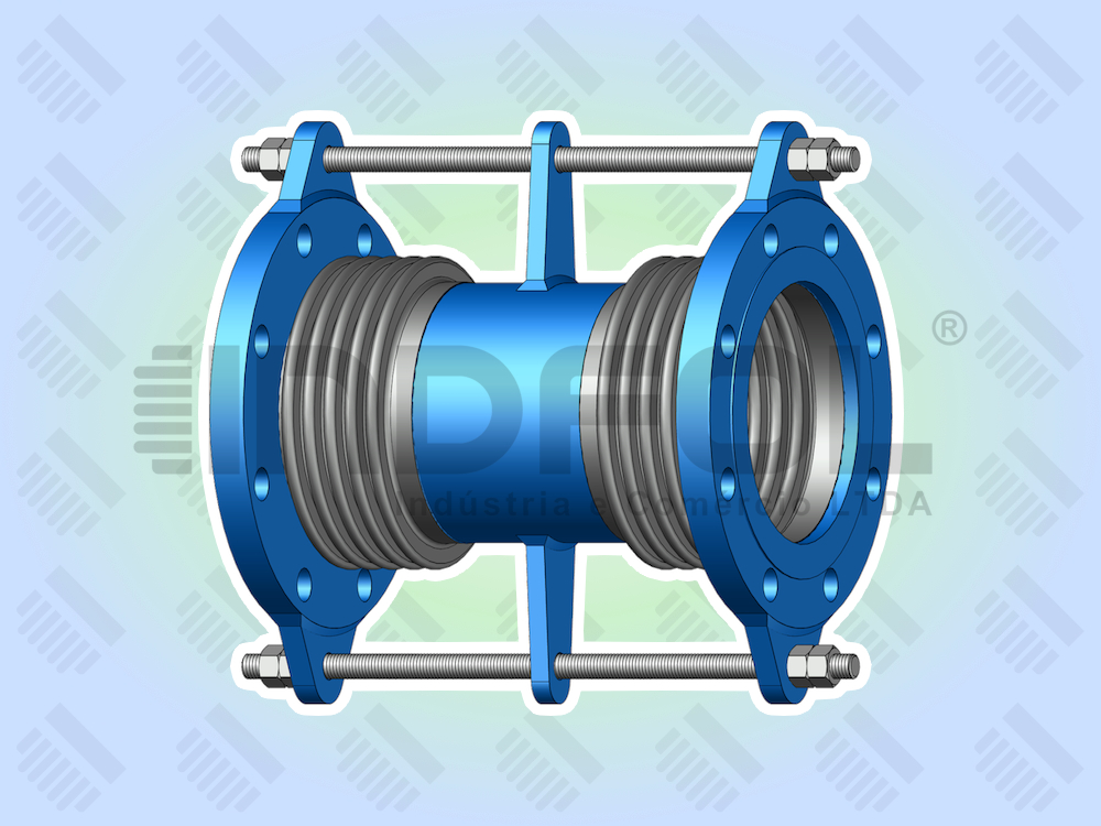 Junta de Expansão Metálica Universal Flangeada com Tensor