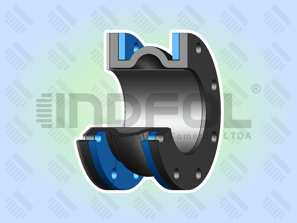 Juntas de Expansão de Borracha JEBJI Flangeada com Tubo Guia