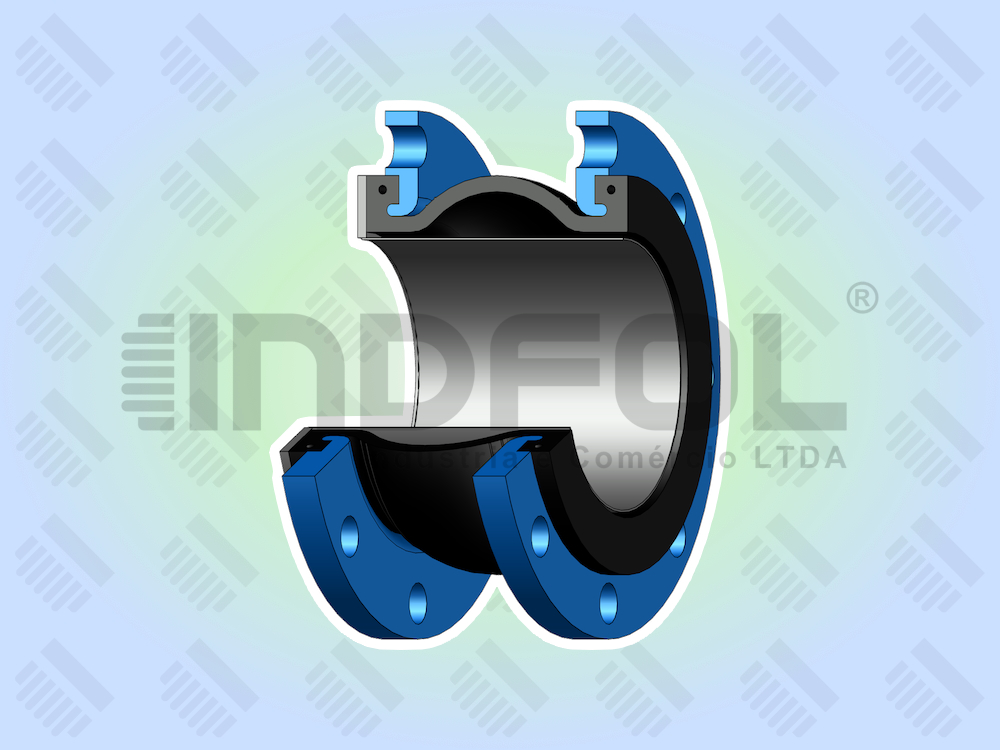 Juntas de Expansão de Borracha JEBEI Flangeada com Tubo Guia