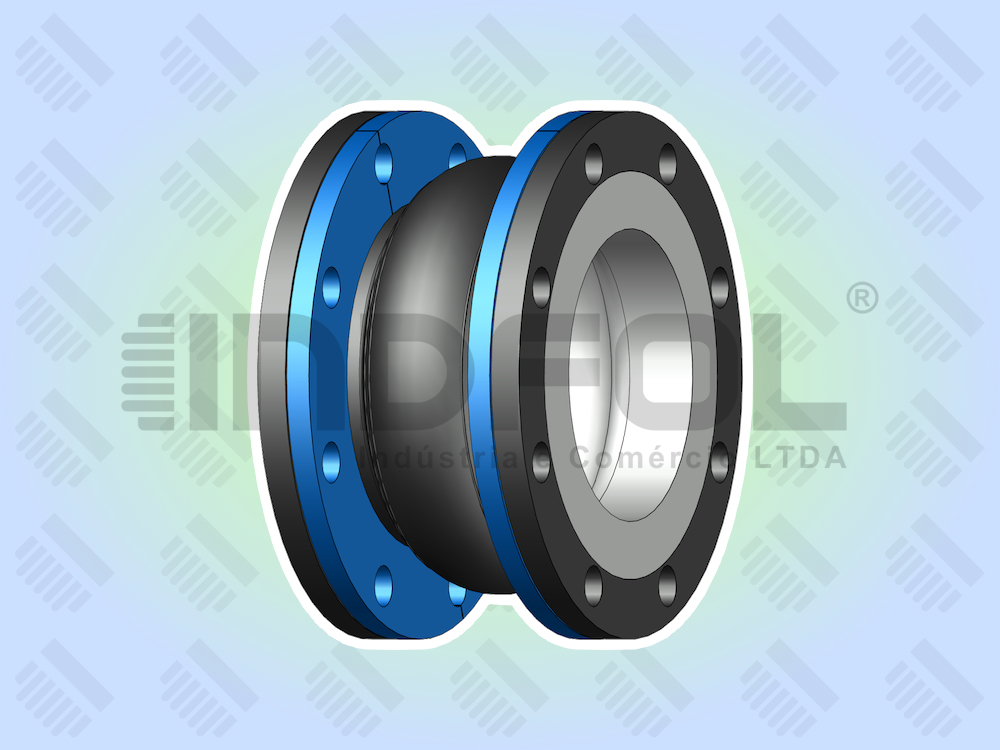 Juntas de Expansão de Borracha JEBJIX-P Flangeada com PTFE Interno
