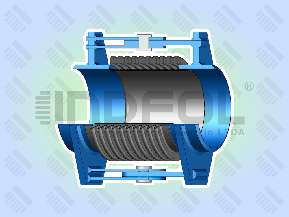 Junta de Expansão Metálica Dobradiça Ponta Para Solda com Tubo Guia