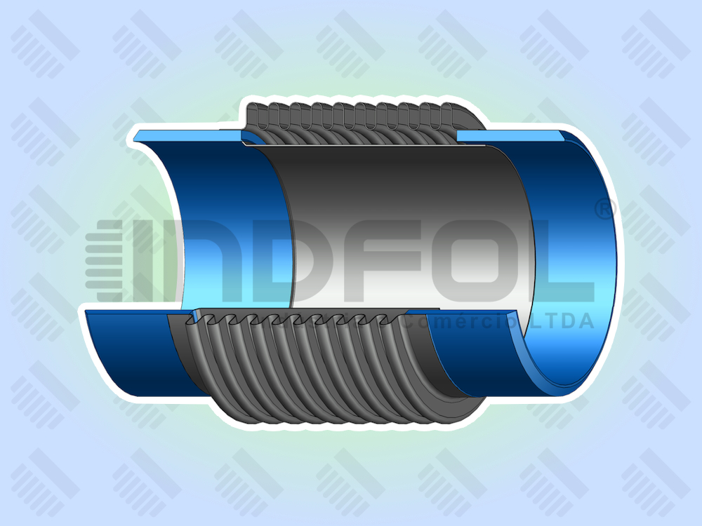Junta de Expansão Metálica Simples Ponta Para Solda com Tubo Guia