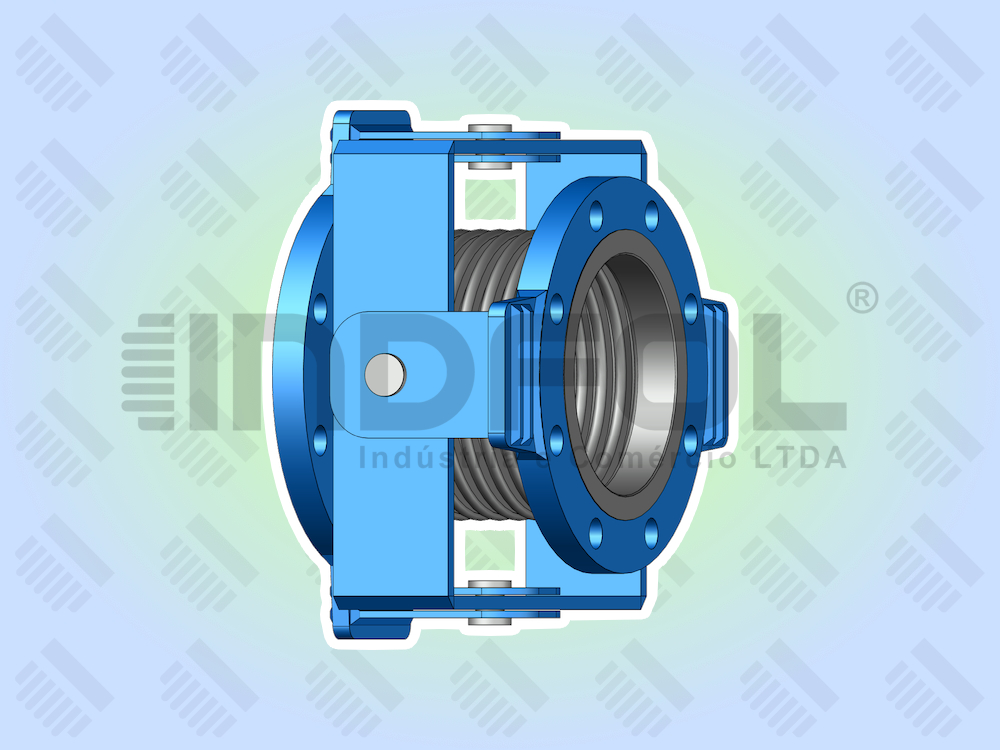 Junta de Expansão Metálica Cardânica Flangeada com Pestanas